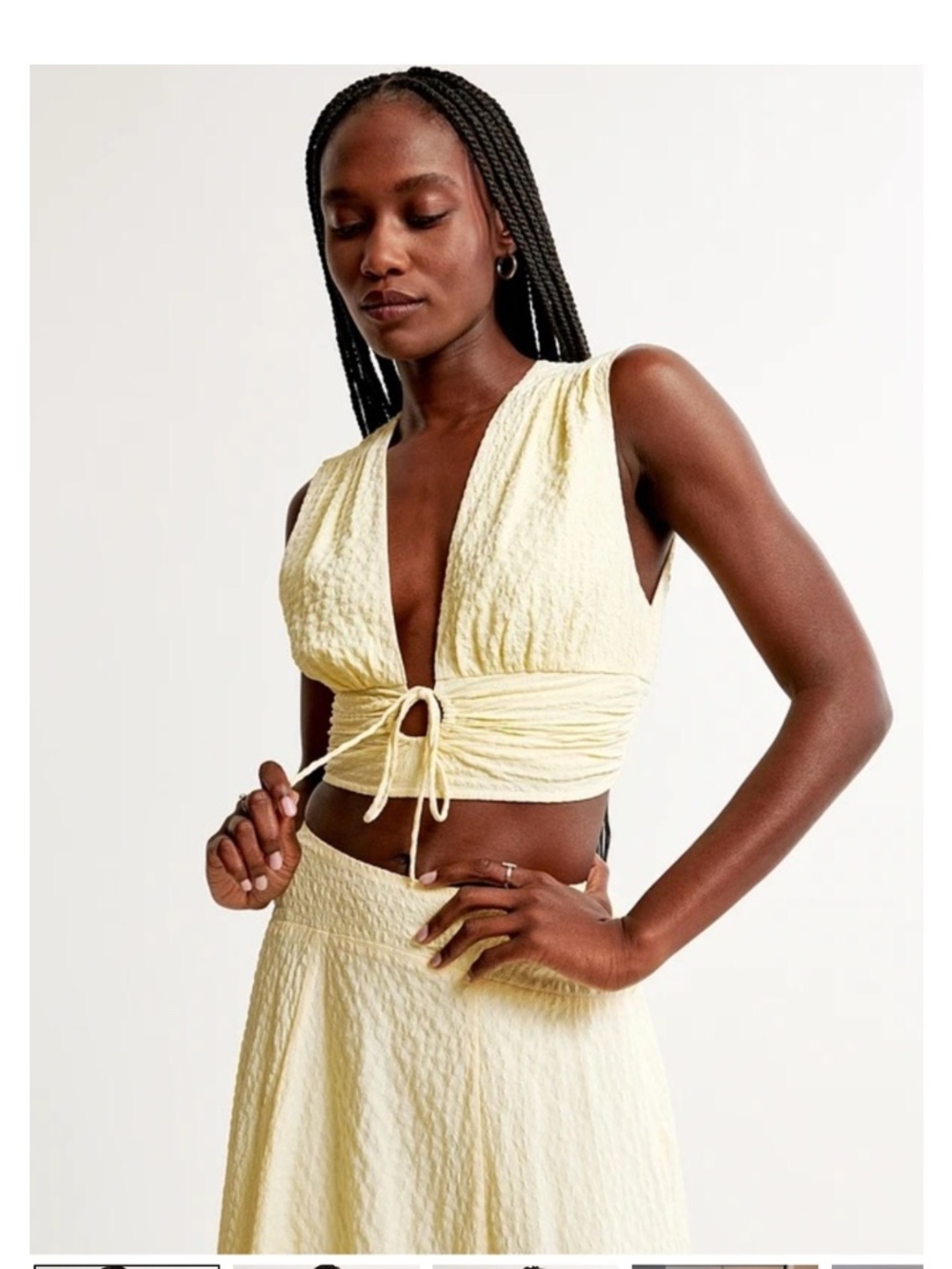 Abercrombie & Fitch Butter Yellow 2 Piece Maxi Skirt Set